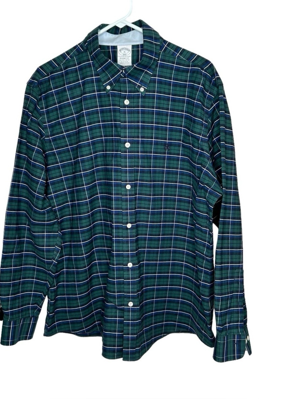 Brooks Brother Green Plaid Button-Down Shirt
